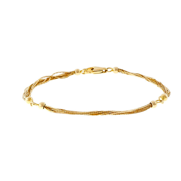 Estate 10 Strand Italian Bracelet 14k Yellow Gold