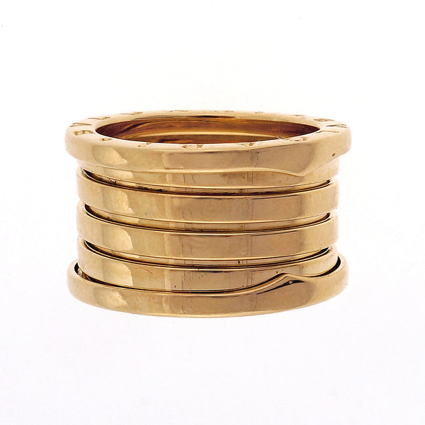 Estate Bvlgari 12mm Wide Band Ring 18k Yellow Gold