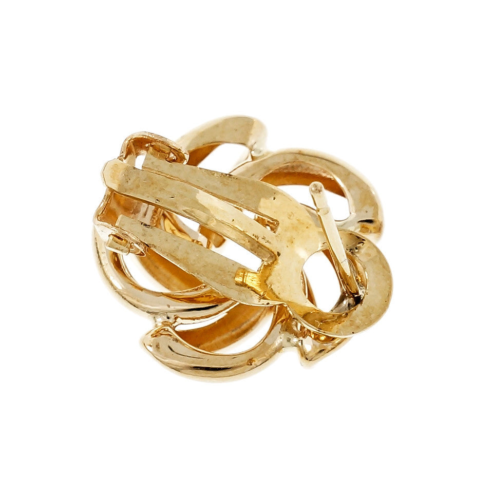 Estate Love Knot Earrings 14k Yellow Gold Clip Post – image 2