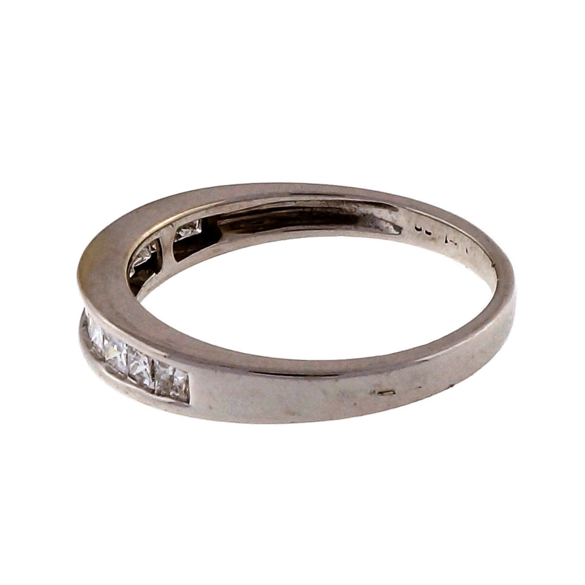 Estate Princess Cut White gold 14k .50ct Channel Band – image 2