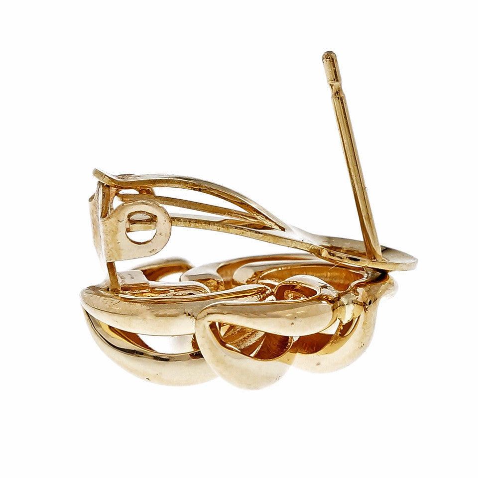 Estate Love Knot Earrings 14k Yellow Gold Clip Post – image 3