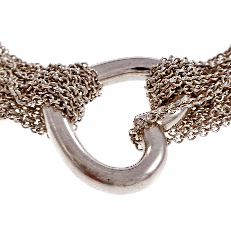 Estate Multi Strand Silver Heart Toggle Bracelet – image 4