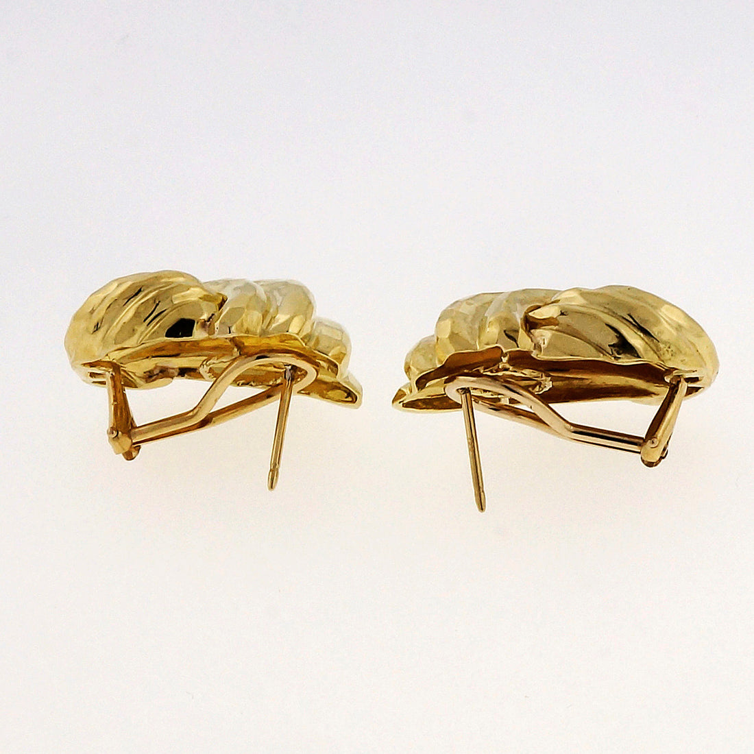 Henry Dunay 18k Yellow Gold Faceted Clip Post Earrings – image 3