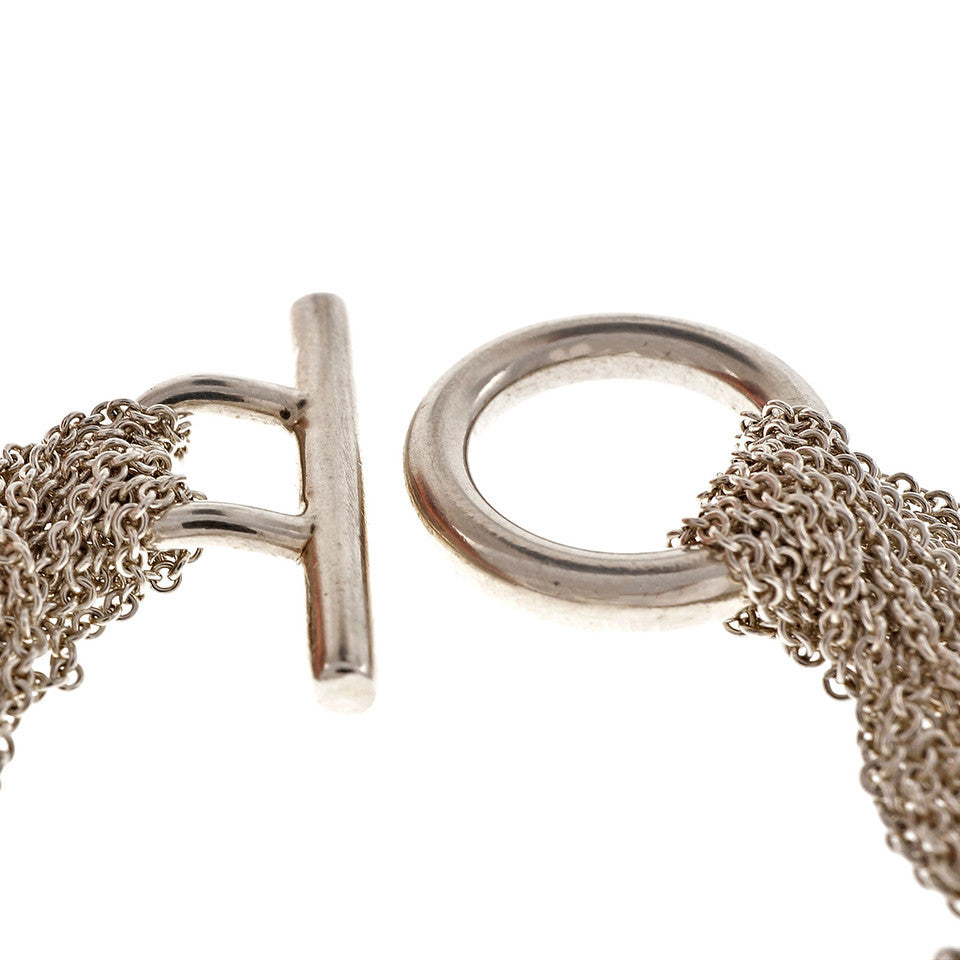 Estate Multi Strand Silver Heart Toggle Bracelet – image 5
