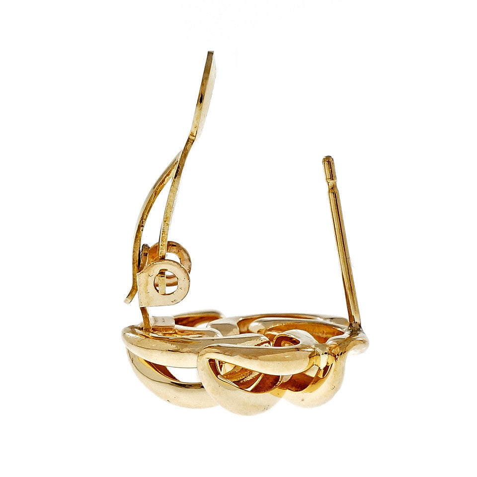 Estate Love Knot Earrings 14k Yellow Gold Clip Post – image 4