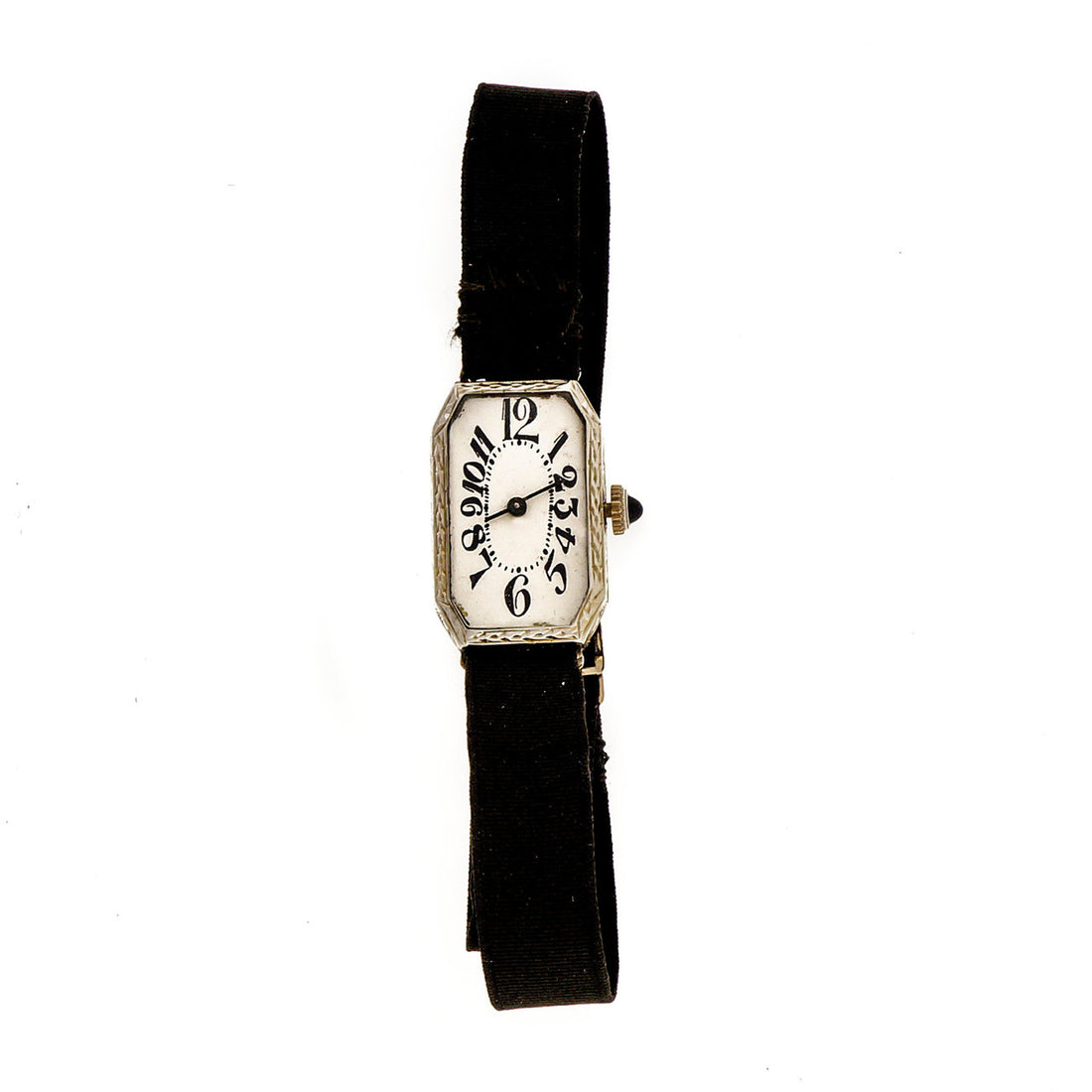 Art Deco 1925 Ladies White Gold Watch Ribbon Band – image 2