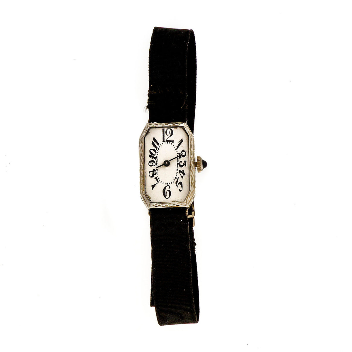 Art Deco 1925 Ladies White Gold Watch Ribbon Band – image 2