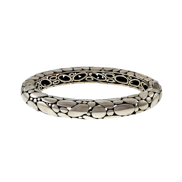 Estate John Hardy Kali Hinged Silver Dot Bangle Bracelet