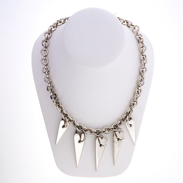 Painegonda Sterling Silver 5 Heart Silver Necklace