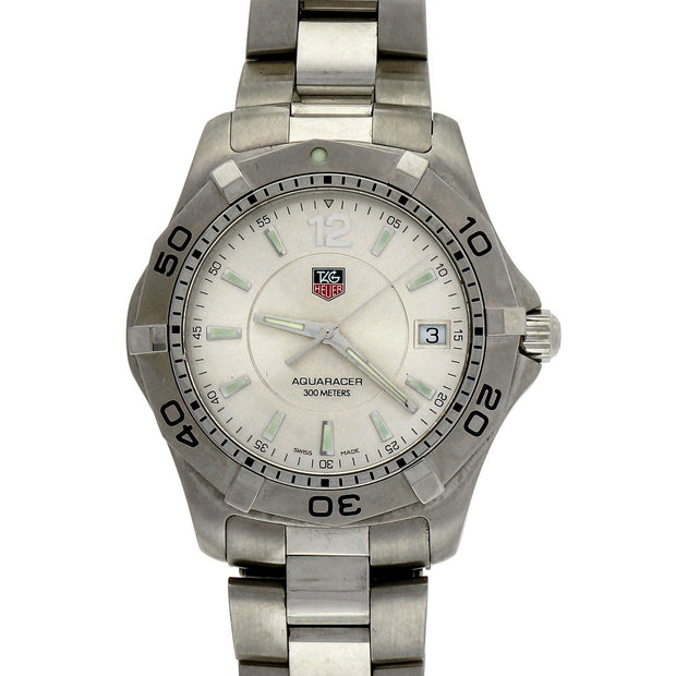 Tag Heuer Steel Aquaracer Silver Dial Wrist Watch