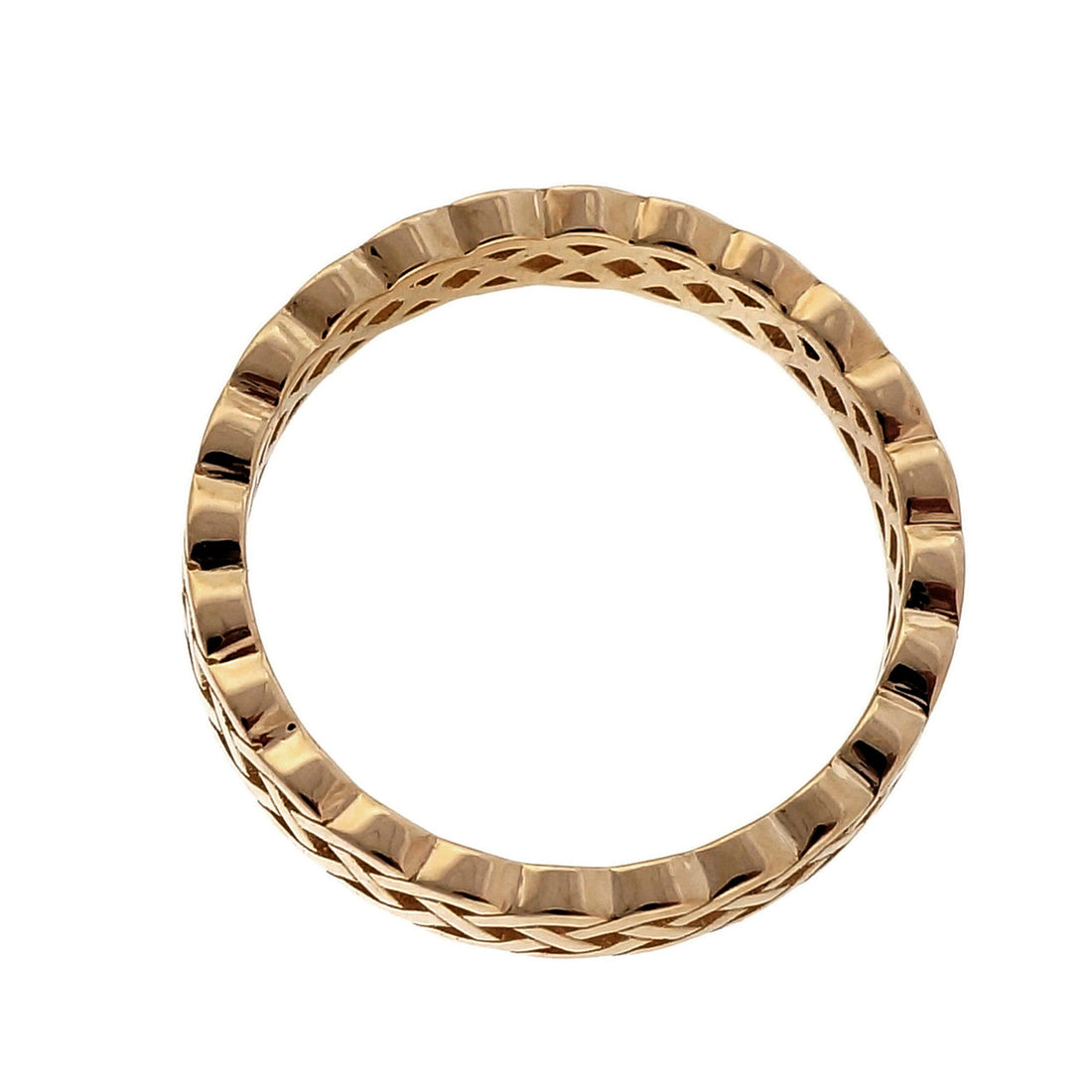 Peter Suchy Celtic Woven Open Cut Out 4mm Wide 14k Yellow Gold Wedding Band Ring PSD – image 3