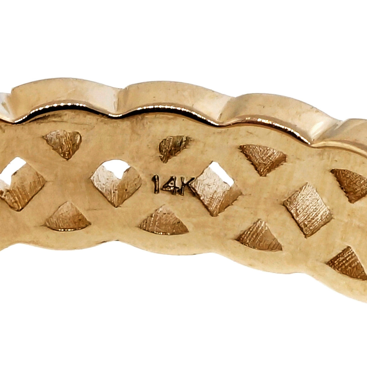 Peter Suchy Celtic Woven Open Cut Out 4mm Wide 14k Yellow Gold Wedding Band Ring PSD – image 4