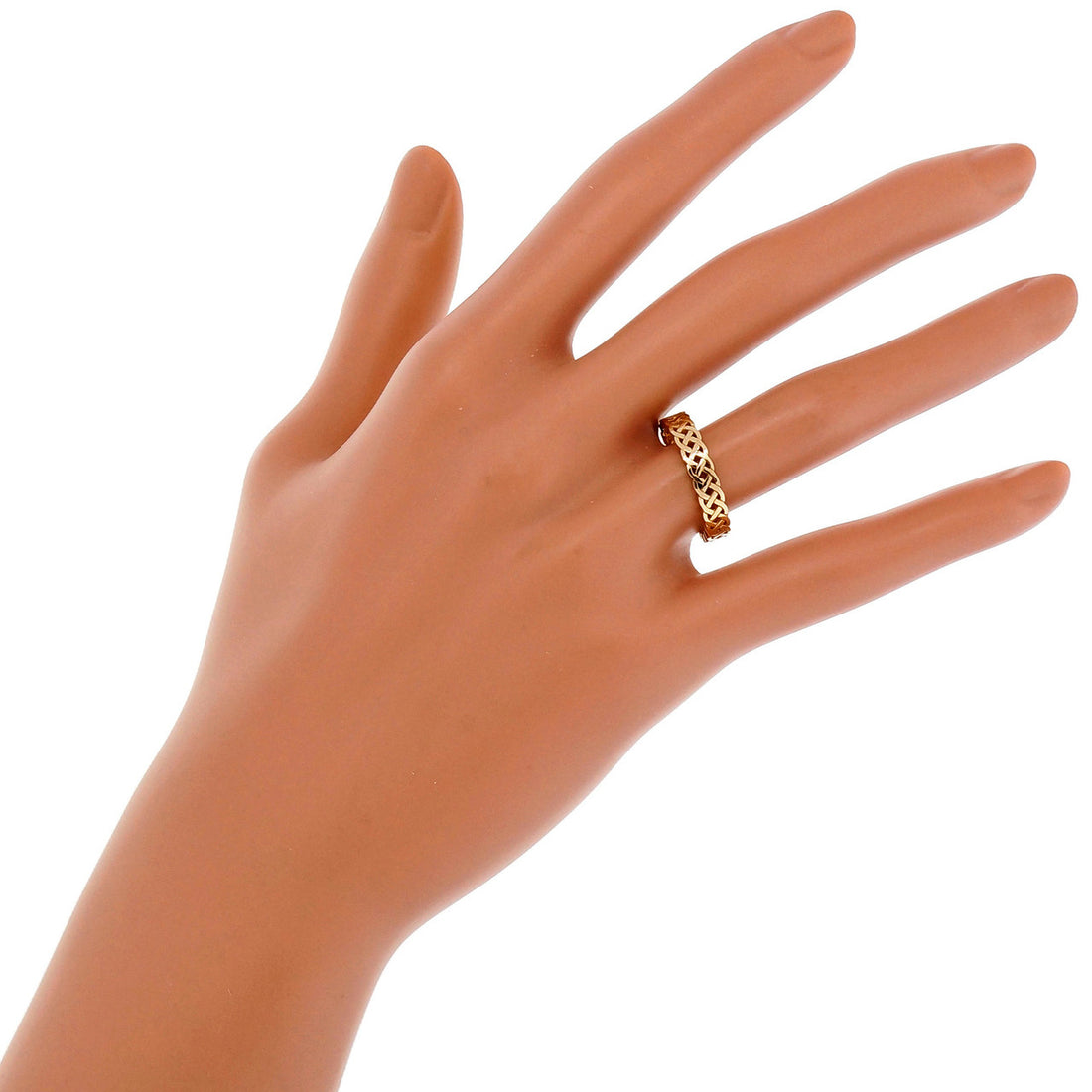 Peter Suchy Celtic Woven Open Cut Out 4mm Wide 14k Yellow Gold Wedding Band Ring PSD – image 5