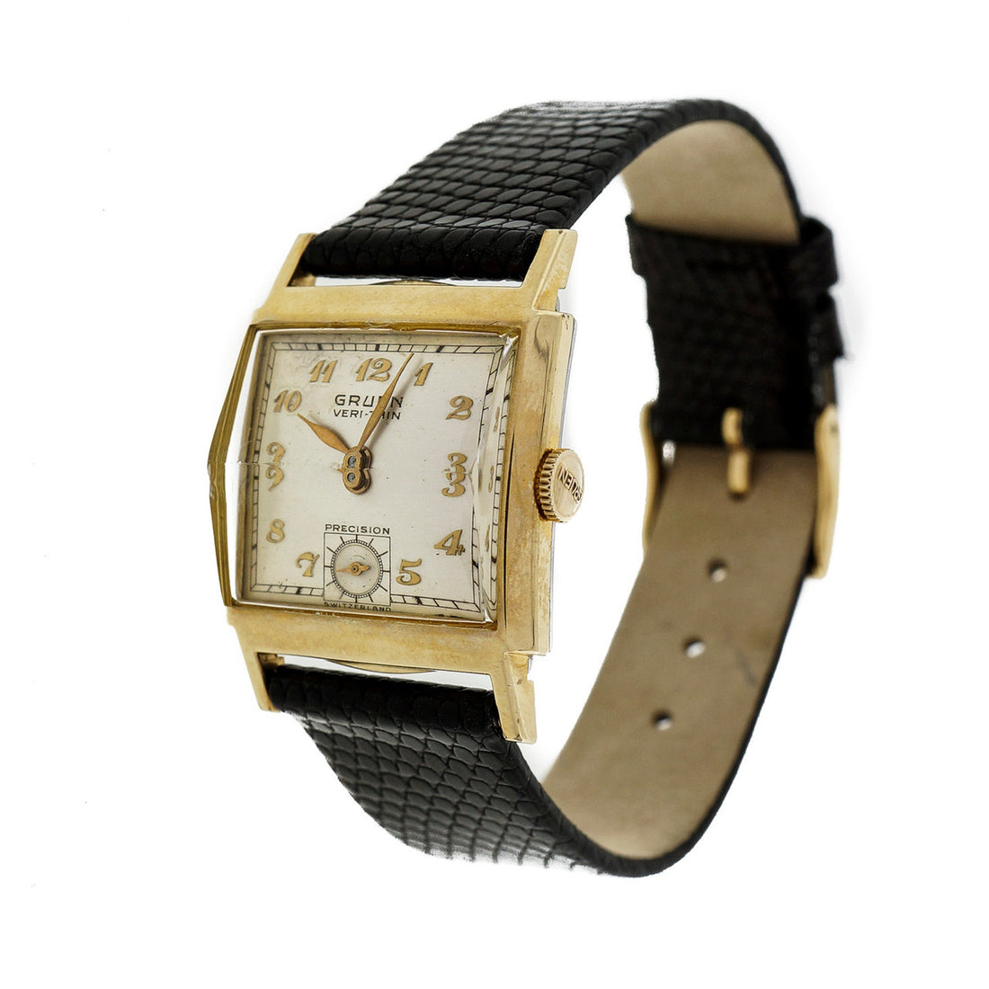 Vintage Gruen Gold Filled Pyramid Crystal Art Deco 1940 Watch – image 11