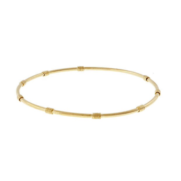 Estate Slip On Bangle Bracelet Solid 18k Yellow Gold