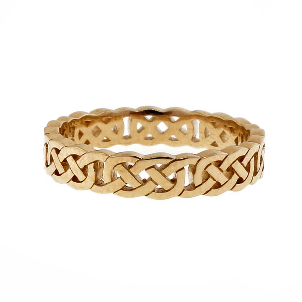 Peter Suchy Yellow Gold Celtic Cut Out Repeating Pattern Wedding Band Ring