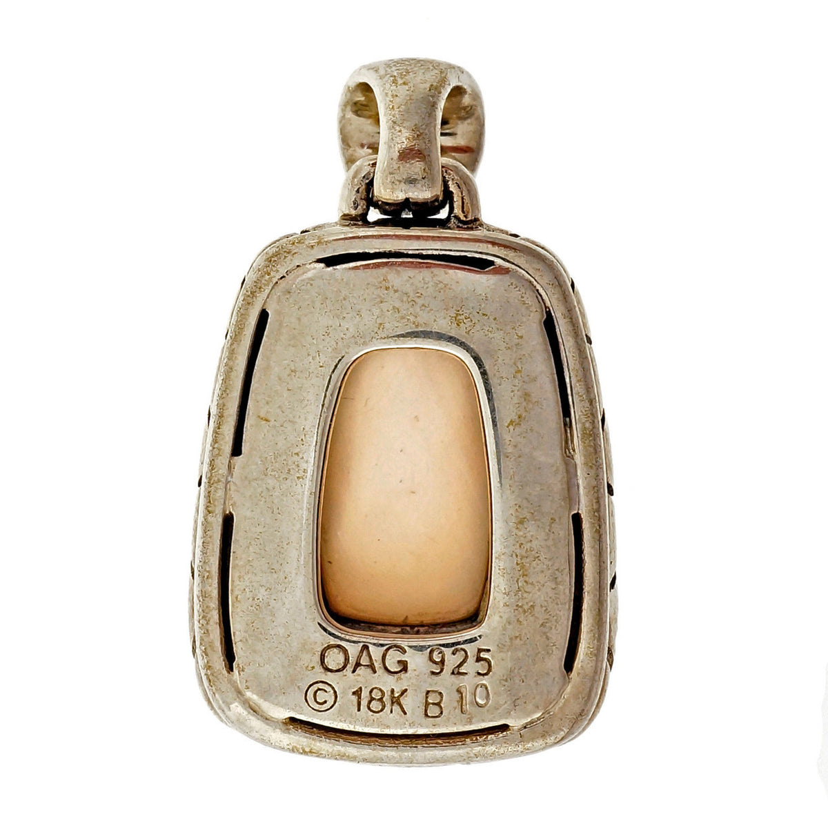 Asch Grossbardt Mother Of Pearl Quartz Silver 18k Pendant – image 2