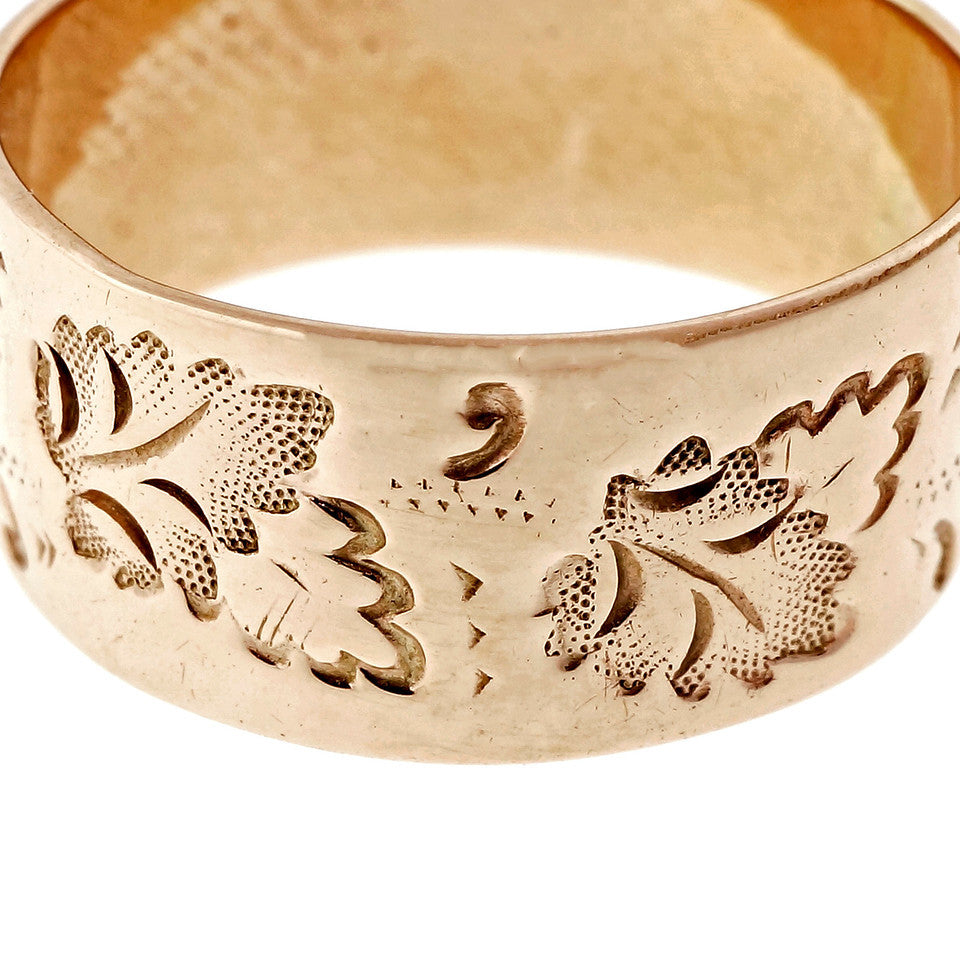 Victorian Antique 1890 Pink Gold Ring Wedding Band – image 3