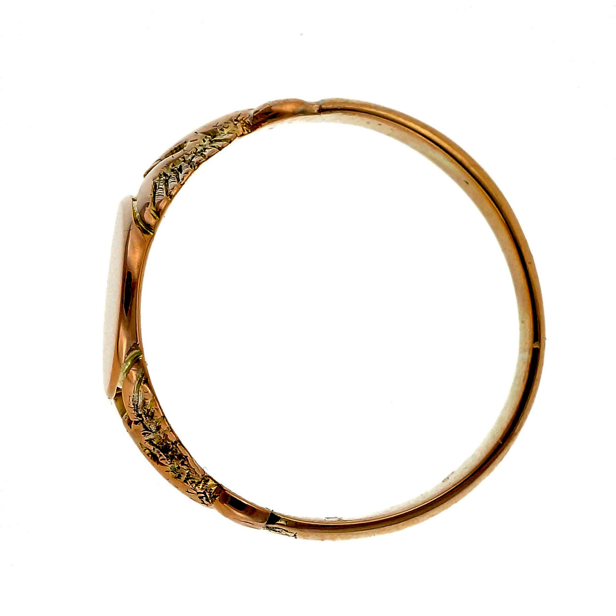 Victorian Men’s 1890 14k Pink Gold Signet Ring – image 8