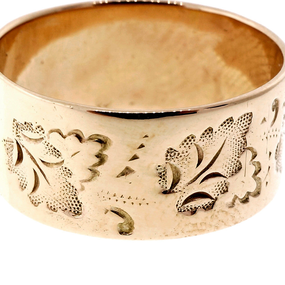 Victorian Antique 1890 Pink Gold Ring Wedding Band – image 4