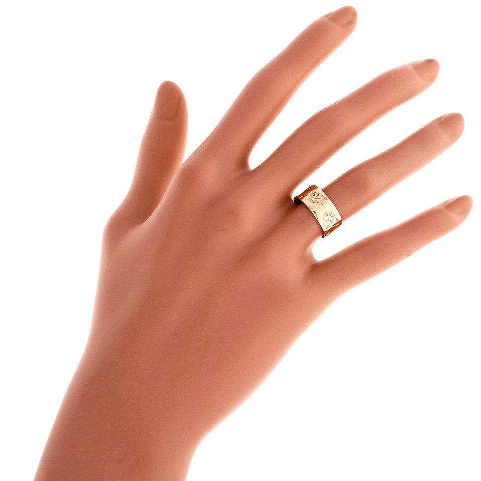 Victorian Antique 1890 Pink Gold Ring Wedding Band – image 5