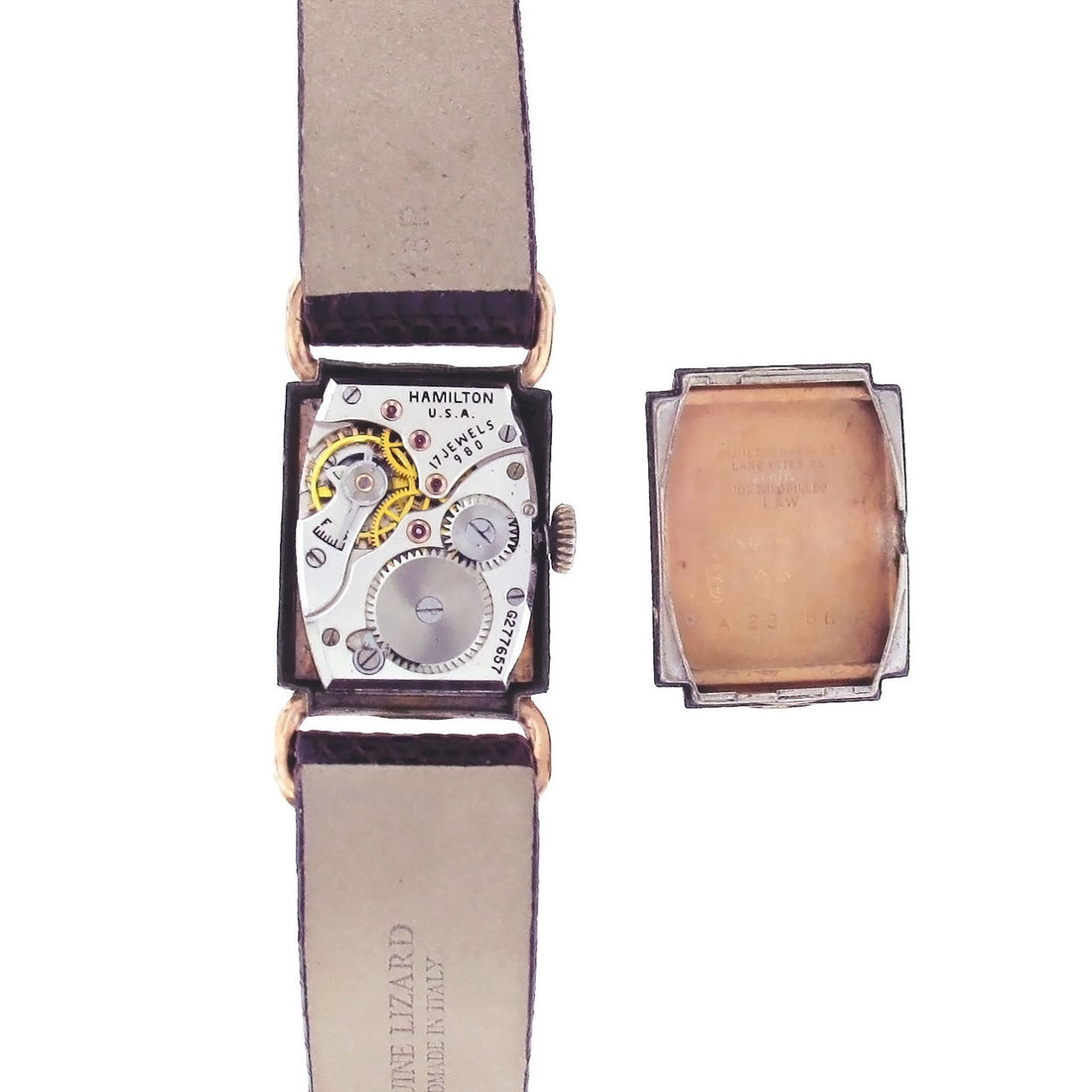 Art Deco Girod White Gold 1930 Wrist Watch Black Dial – image 13