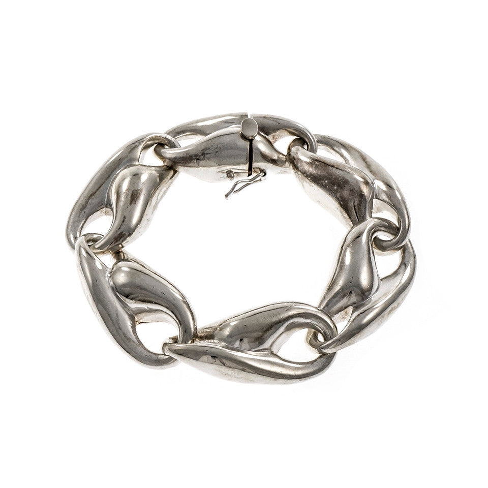 Vintage Krypell Modernist Silver Bracelet Elliptical Links