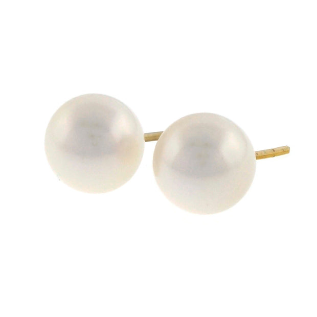 Estate 9.50mm Fine 14k Cultured Pearl Earrings