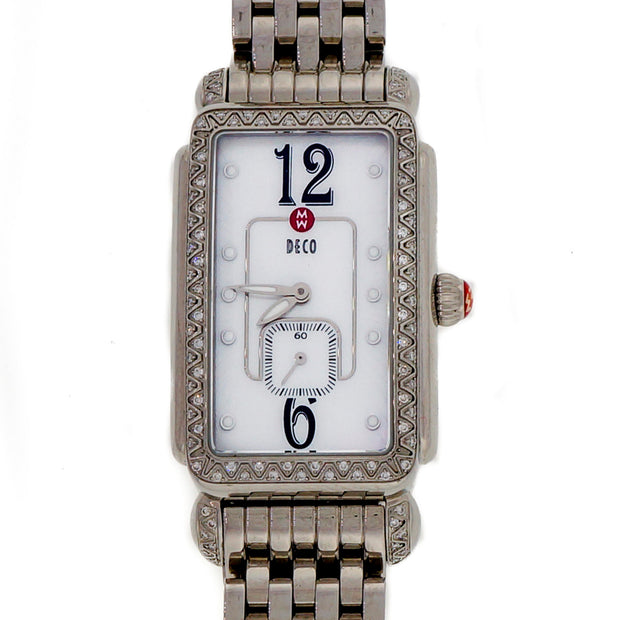 Large Size Michelle Deco Diamond Steel MW06E01 Wrist Watch