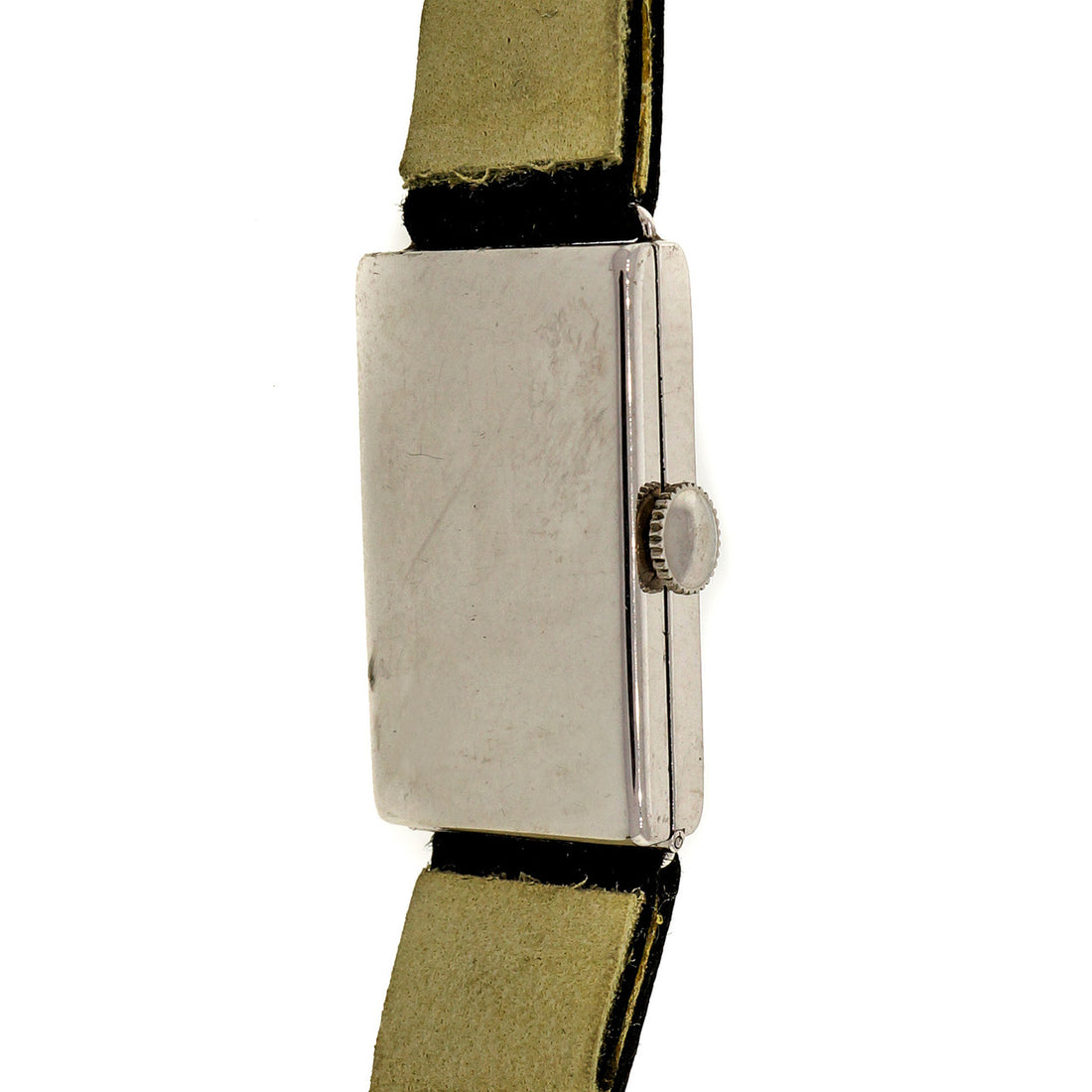 Art Deco 1920 Kingston Watch Co White Gold Filled Ladies Satin Strap Watch – image 3