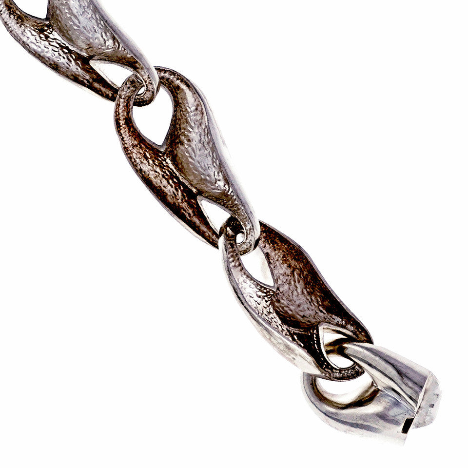 Vintage Krypell Modernist Silver Bracelet Elliptical Links – image 3