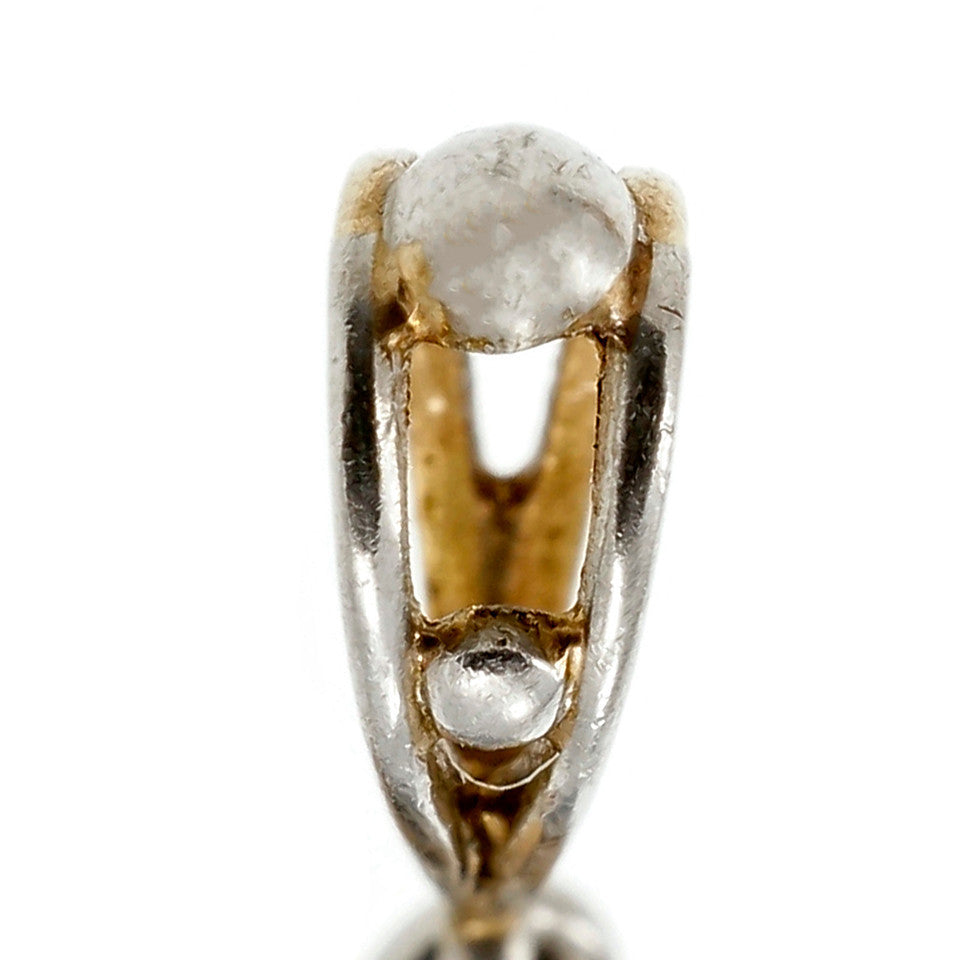 Victorian 1890 Moonstone Pendant 18k Yellow Gold Platinum Top – image 5