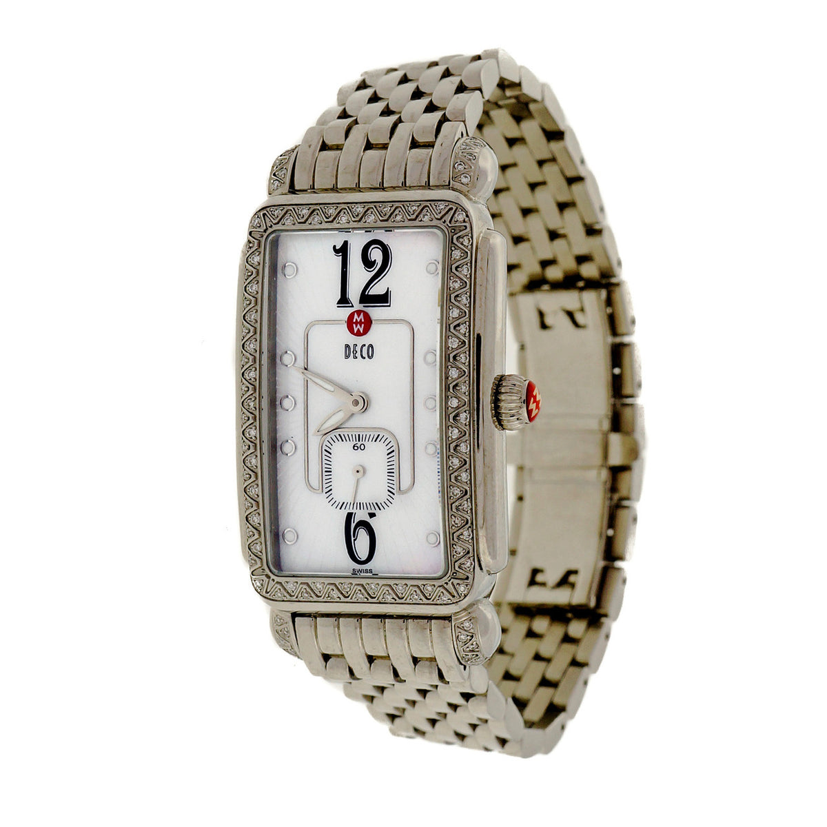 Large Size Michelle Deco Diamond Steel MW06E01 Wrist Watch – image 12