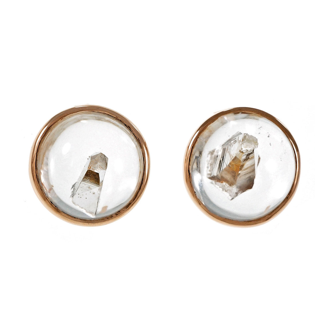 Peter Suchy Rare Quartz Manifestor Crystal Earrings 14k Pink Gold – image 2