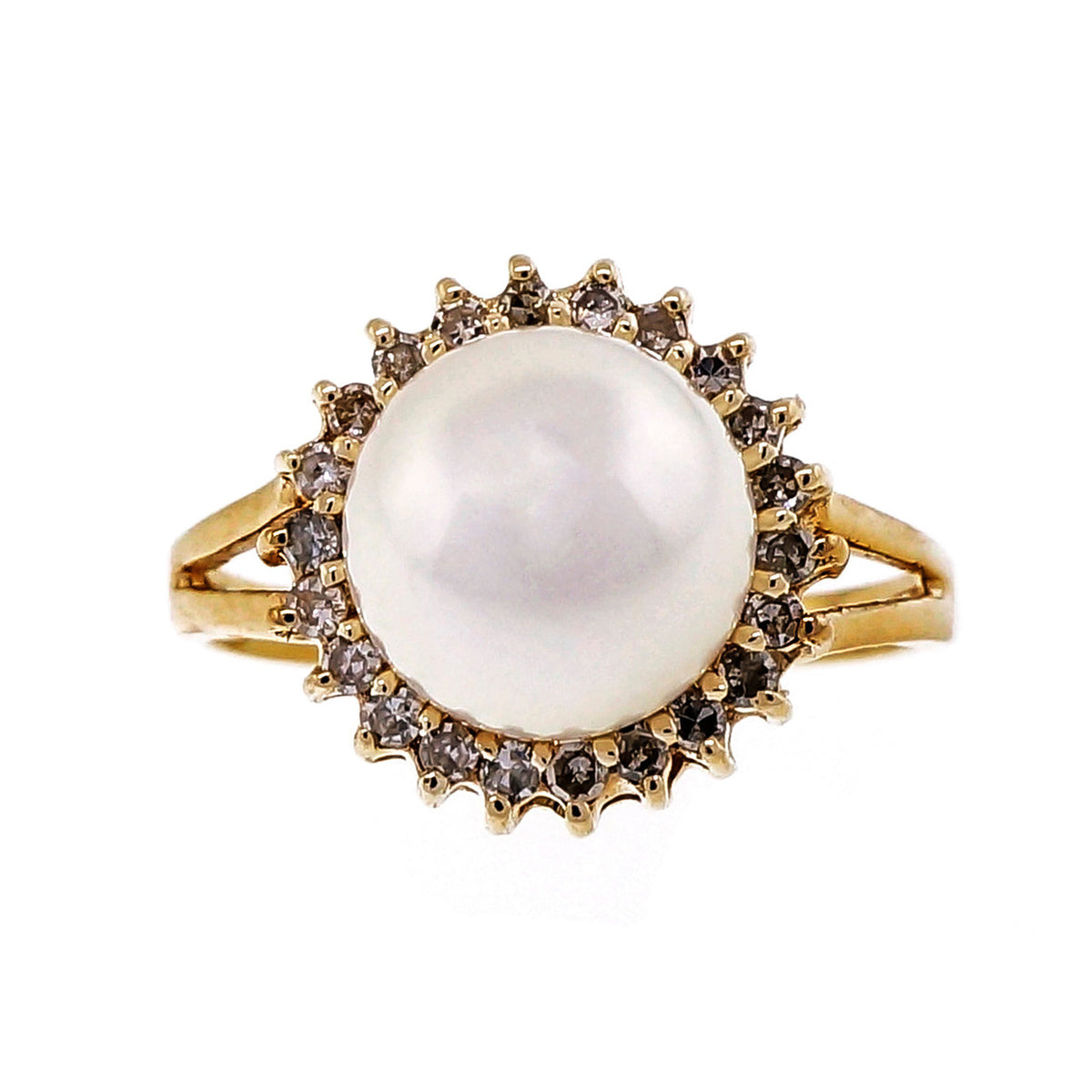 Vintage 8.5mm Japanese Cultured High Grade Pearl 14k Yellow Gold Ring – image 2
