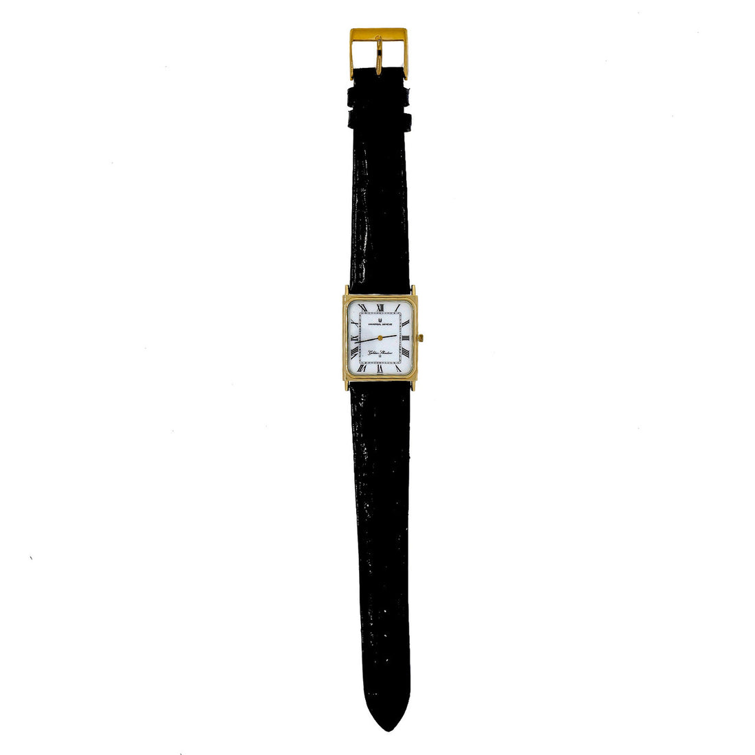 Universal Geneve 14k Gold Golden Shadow Strap Watch Ultra Thin Quartz – image 8