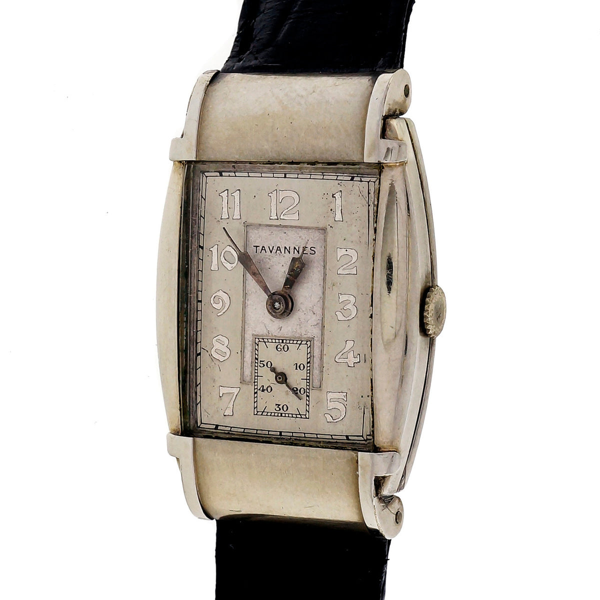 Tavannes 1950 Art Deco Hooded Lug Steel Strap Wrist Watch
