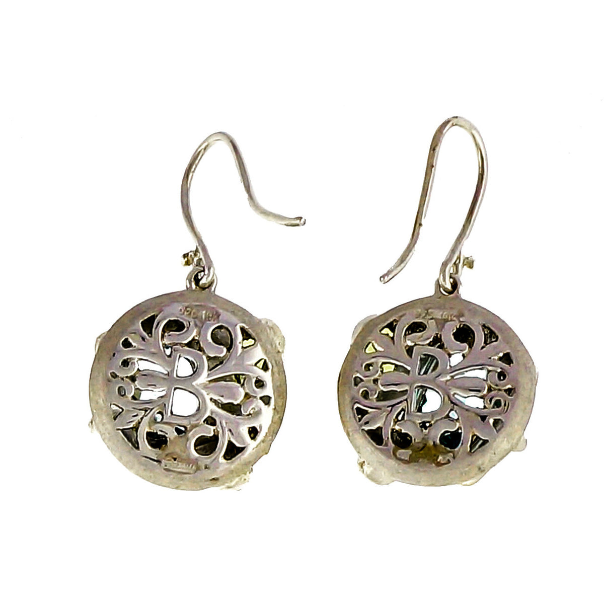 Bellari 2.50ct Blue Topaz Silver Pink Gold Diamond Peridot Dangle Earrings – image 10