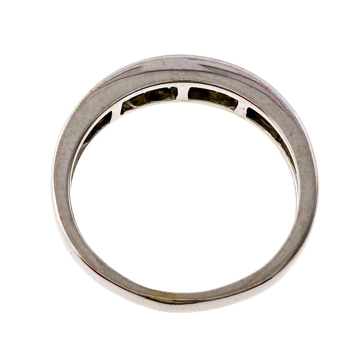 Estate .50ct Princess Cut Diamond 14k White Gold Diamond Wedding Band Ring – image 3