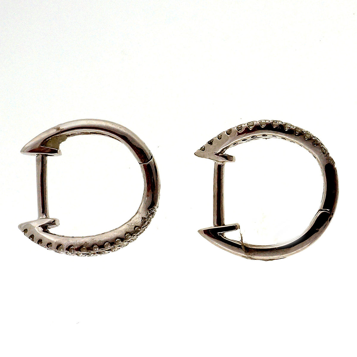 Odelia .36 Carat Diamond Huggie Style Hoop Earrings – image 3