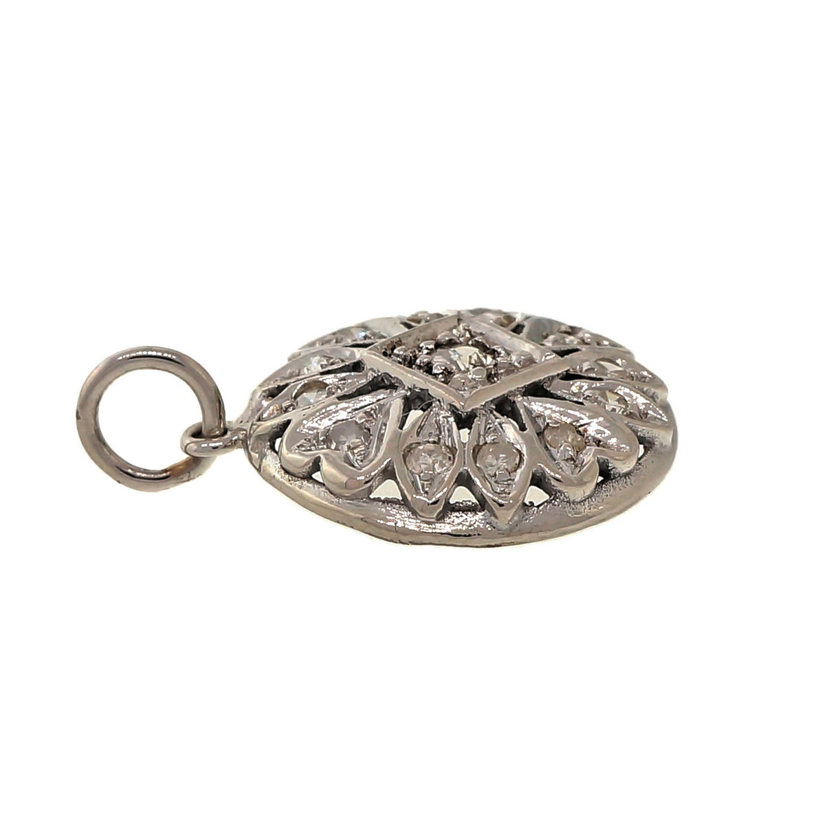 Vintage Round Diamond 0.26ct 14k White Gold Pendant – image 3