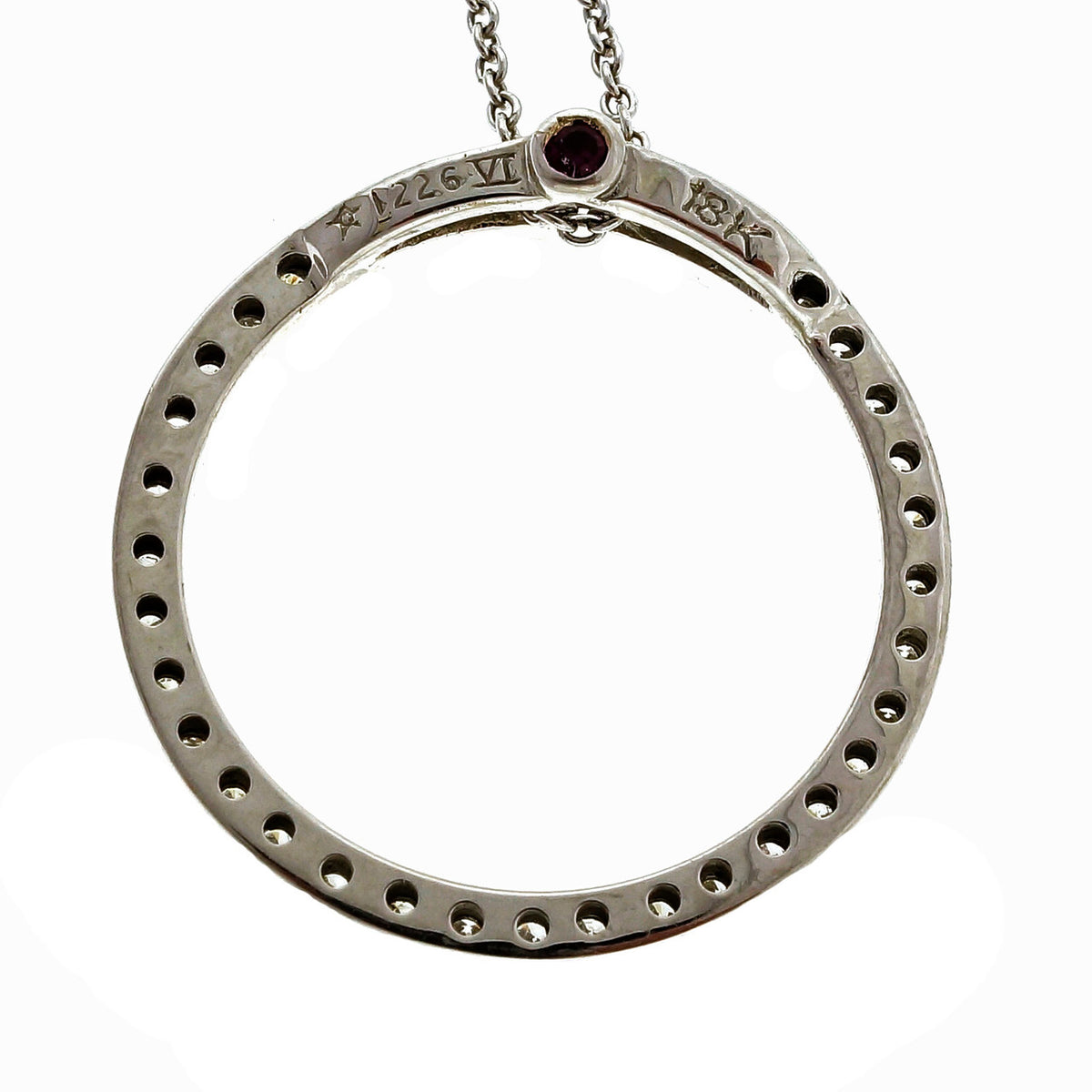 Estate Roberto Coin Tiny Treasures Small Circle Diamond Necklace – image 3