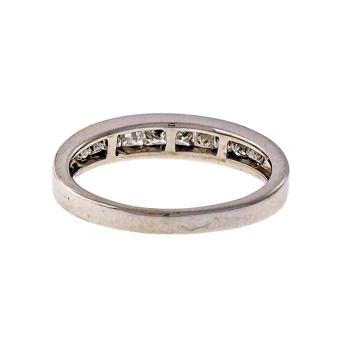Estate .50ct Princess Cut Diamond 14k White Gold Diamond Wedding Band Ring – image 4