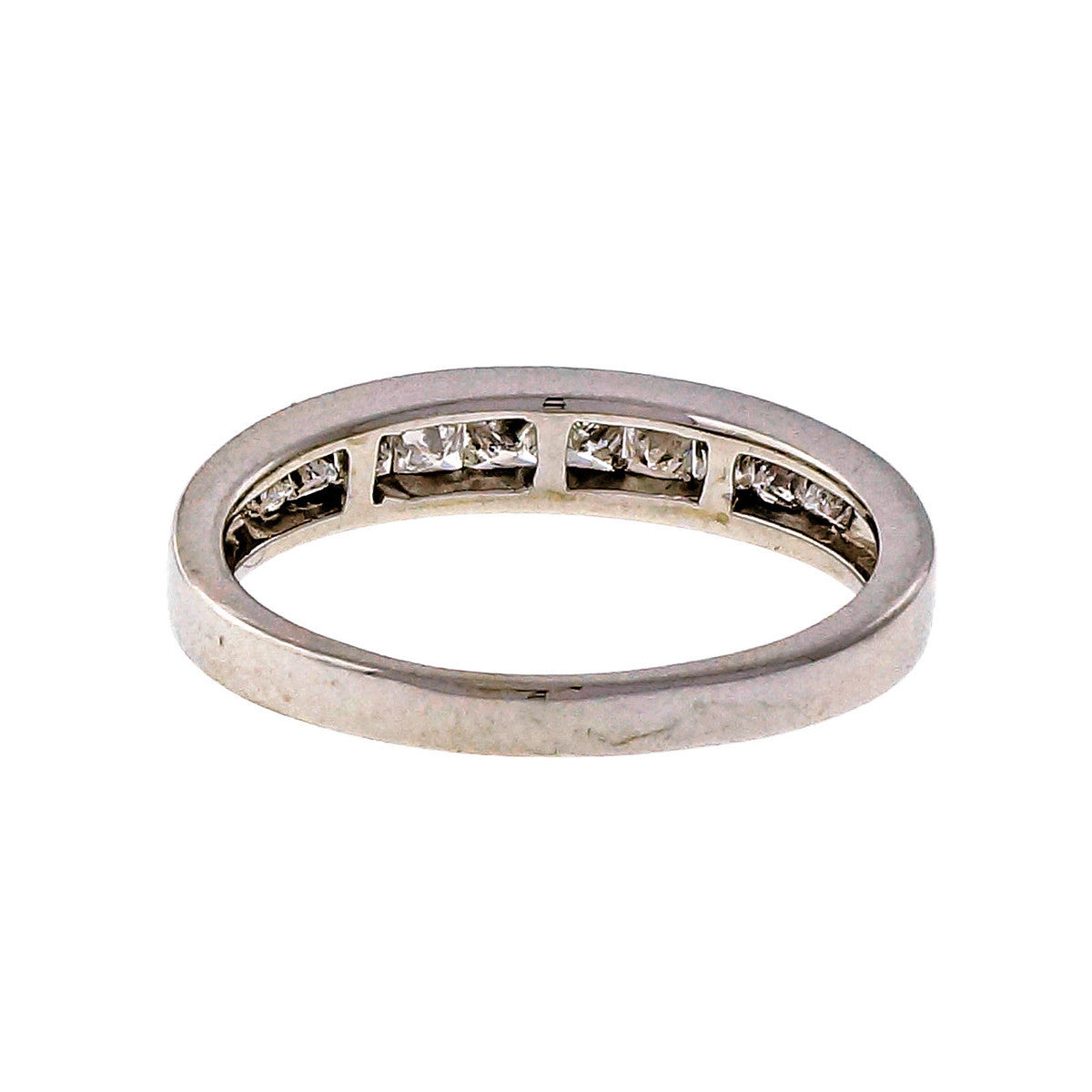 Estate .50ct Princess Cut Diamond 14k White Gold Diamond Wedding Band Ring – image 4