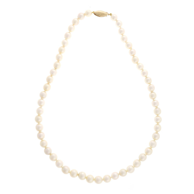 Estate 8mm Chinese Cultured Pearl 18 Inch Light Cream Color Necklace 14k