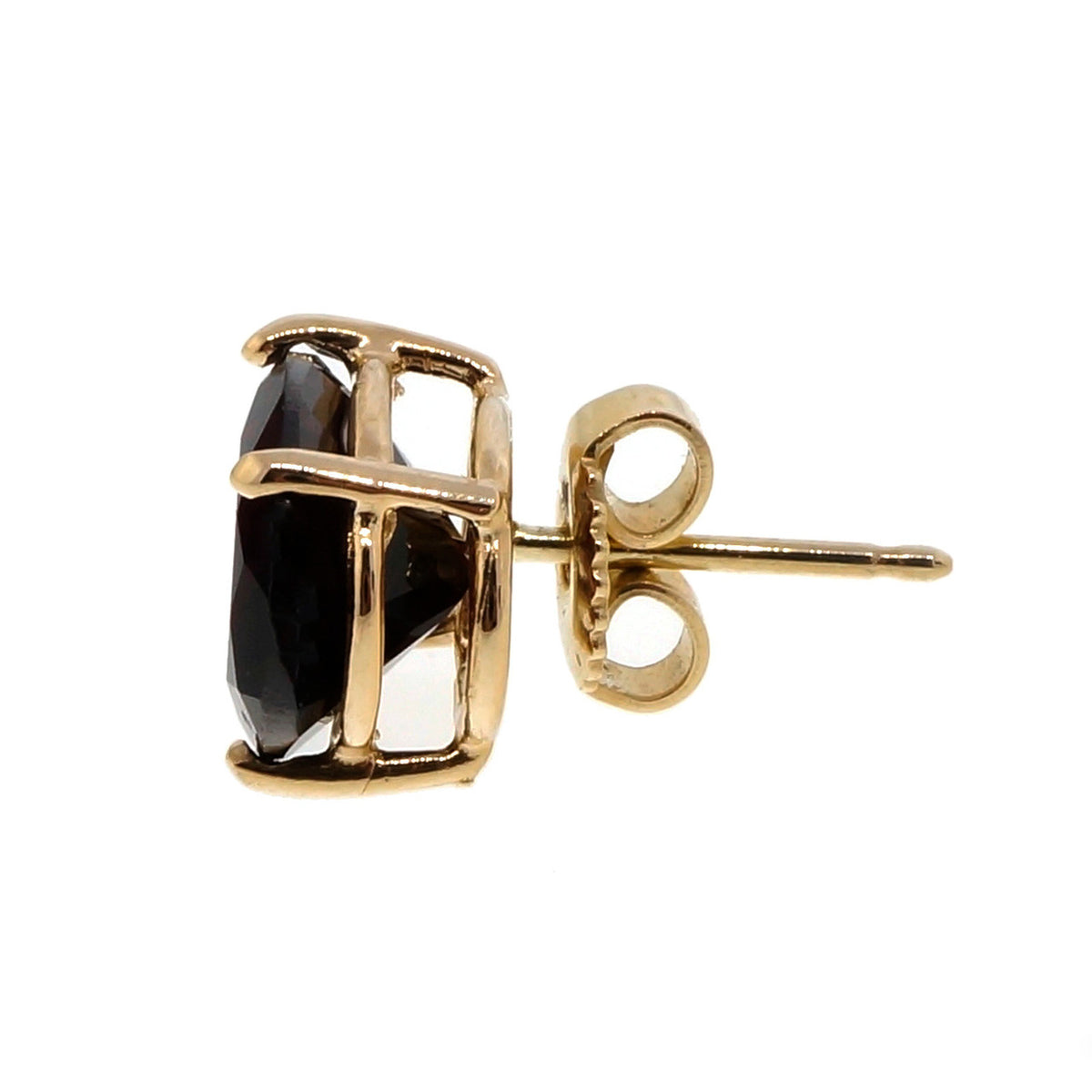 Estate 5.50ct Oval 14k Yellow Gold 10 x 8mm Reddish Brown Garnet Earrings – image 3