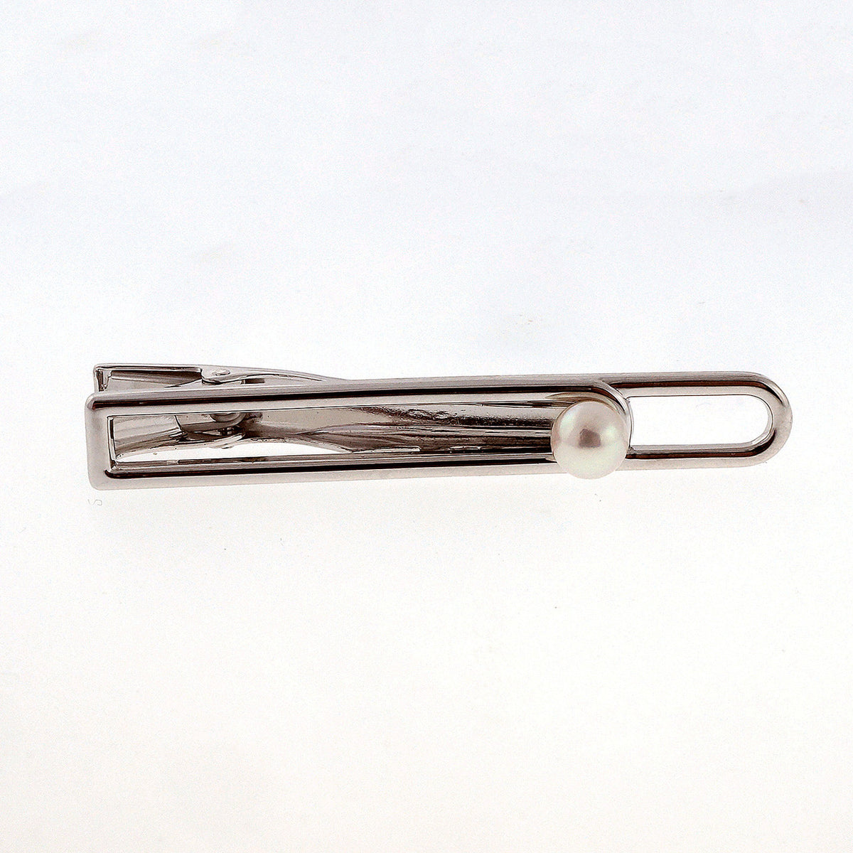 Vintage Mikimoto Cultured Pearl Sterling Silver Tie Bar – image 7