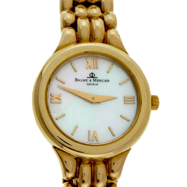 Ladies Baume & Mercier 14k Yellow Gold Watch With Mother Of Pearl Dial