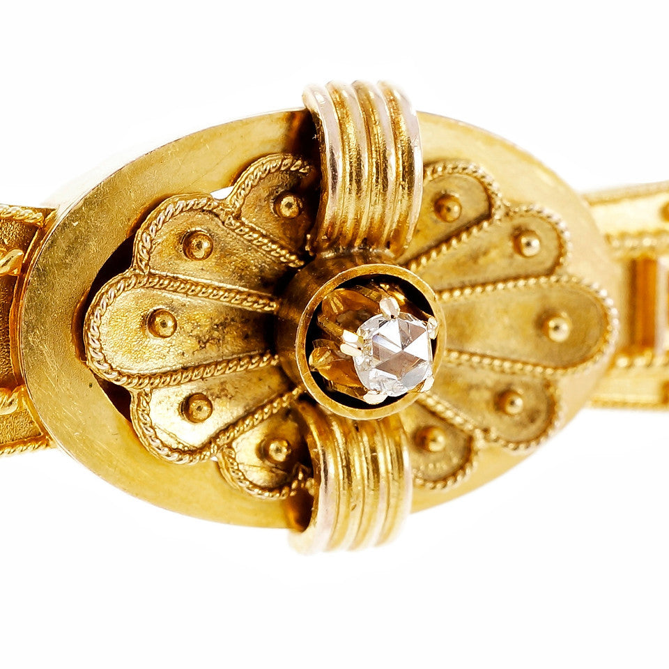 Antique Georgian 1800 Granulated Pin Rose Cut Diamonds 14k Yellow Gold – image 4