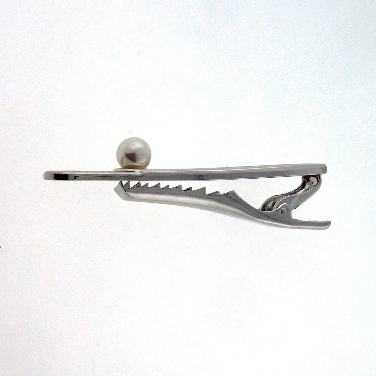 Vintage Mikimoto Cultured Pearl Sterling Silver Tie Bar – image 9